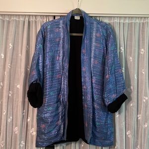 Shimmery Blue Kimono Jacket